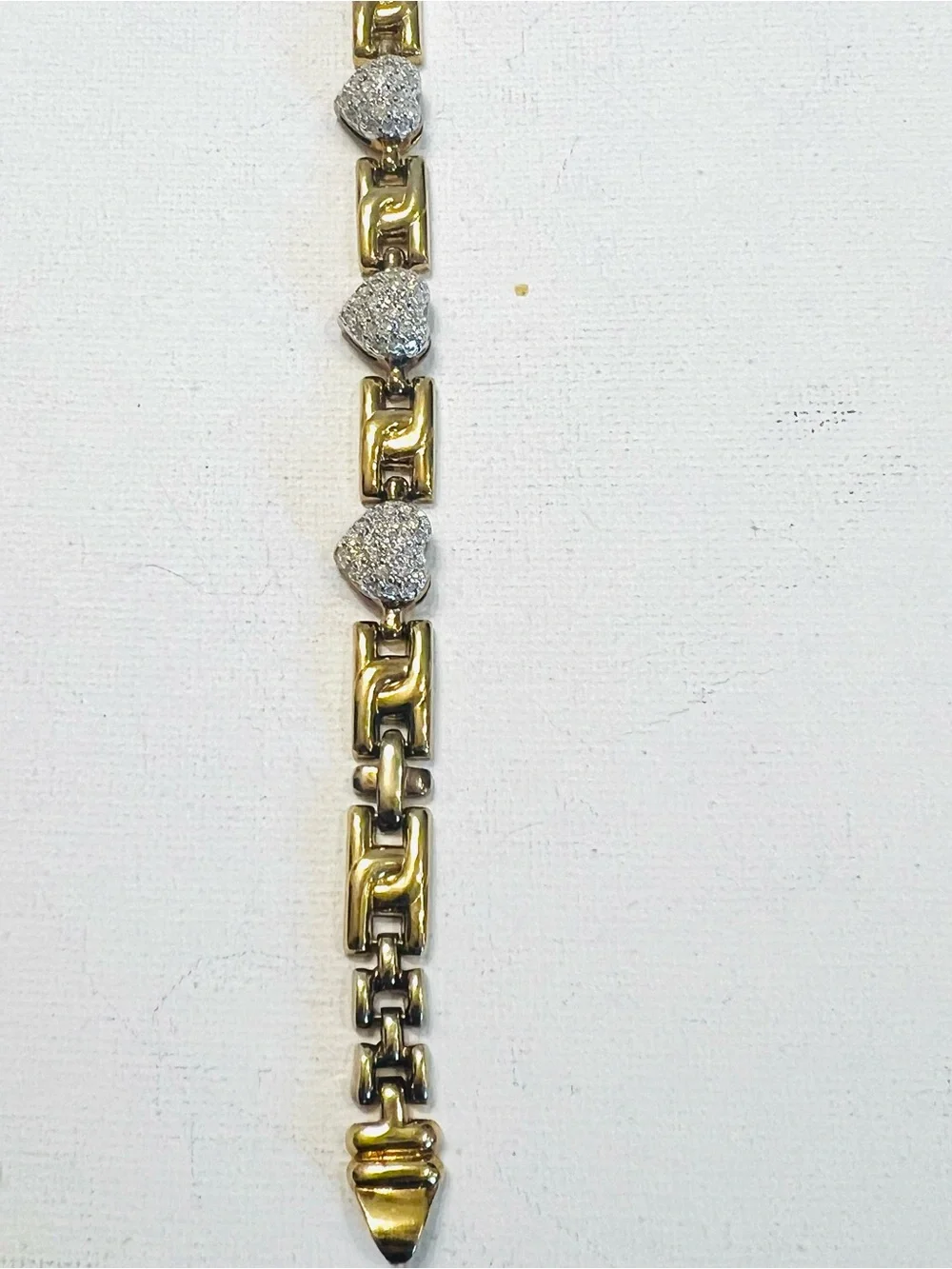 An Italian-made 925 vermeil panther link bracelet with pavé accents
